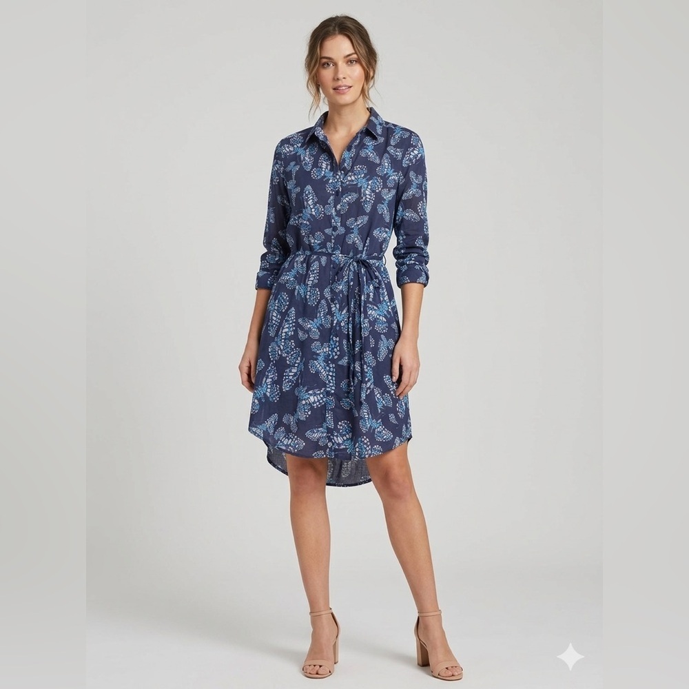 VILEBREQUIN Butterfly Cotton Voile Shirt Dress (D6)